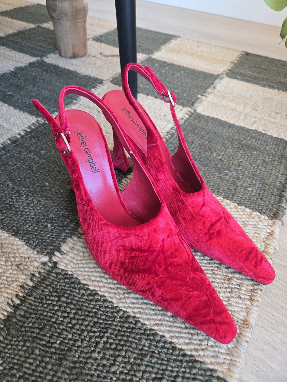 NWOB | Jeffrey Campbell Red Velvet Slingback Heels | Size 8